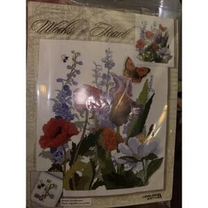 Leisure Arts 114515 SUMMER GARDEN Kit Cross Stitch Embroidery WORKS OF HEART New